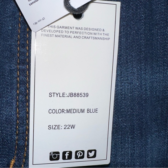 NWT JUDY BLUE High-Waisted Kingsport Pull-On Skinny Jegging in Medium Blue - 22W - Picture 5 of 6